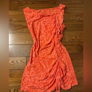 Vintage Vibrant Orange and Red Asymmetrical top